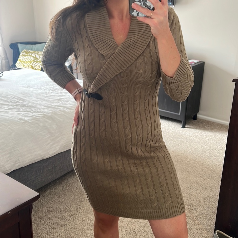 Calvin Klein cable knit pull-on sweater dress